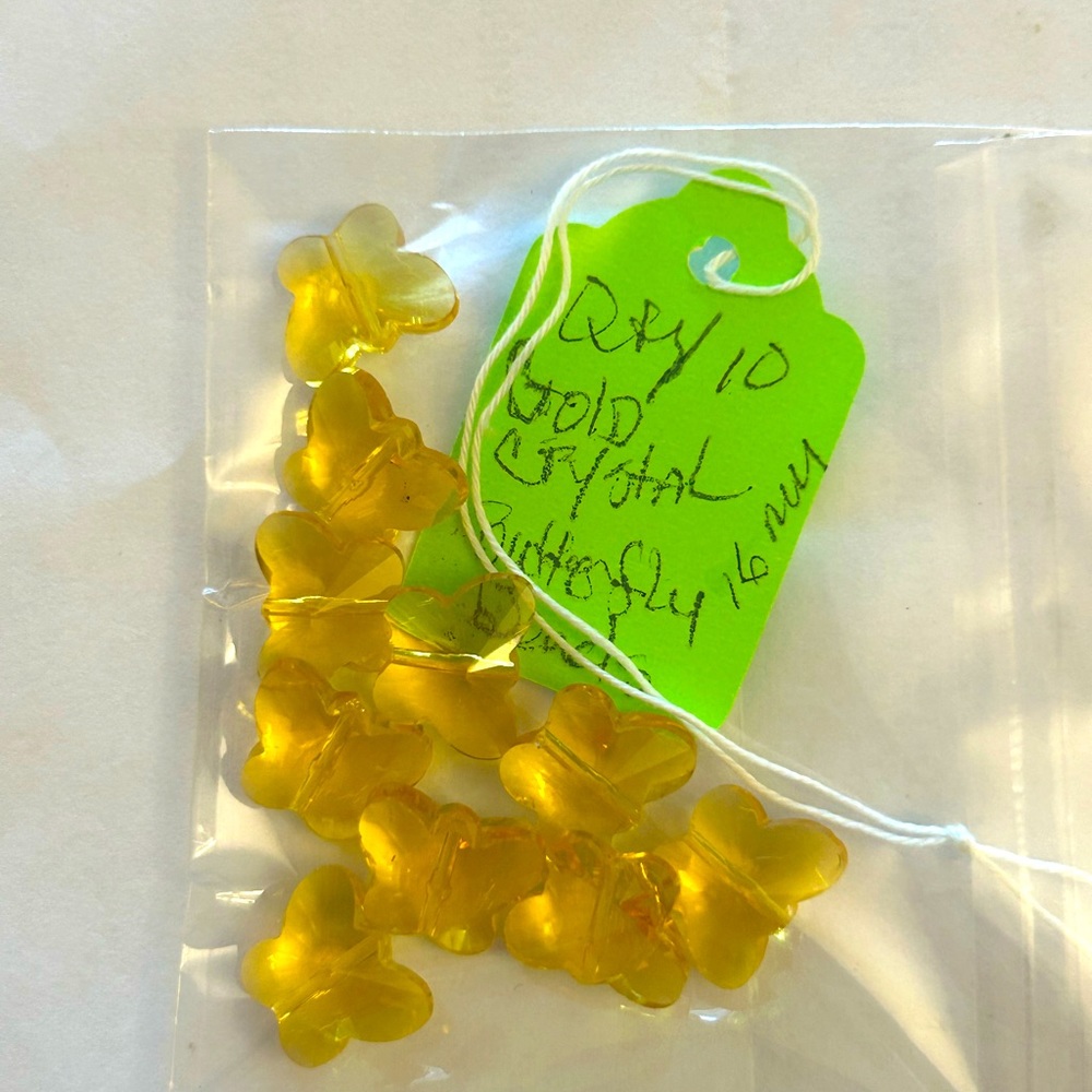 1Bag of 10 if Crystal Butterfly Beads for DIY jewelry or whatever.👍